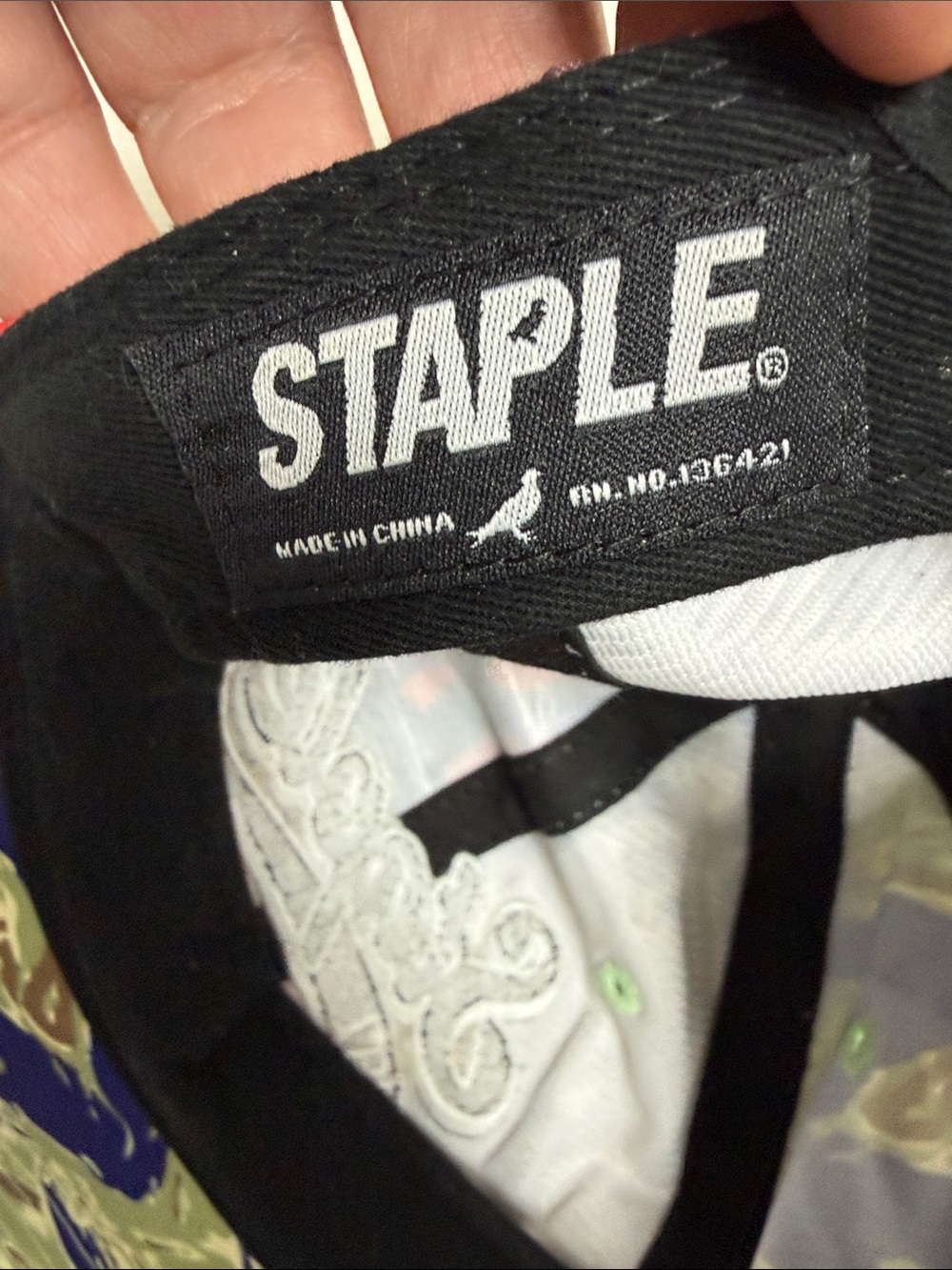 Staple Multi-Color Camo Script Logo Cap - Picture 7 of 7